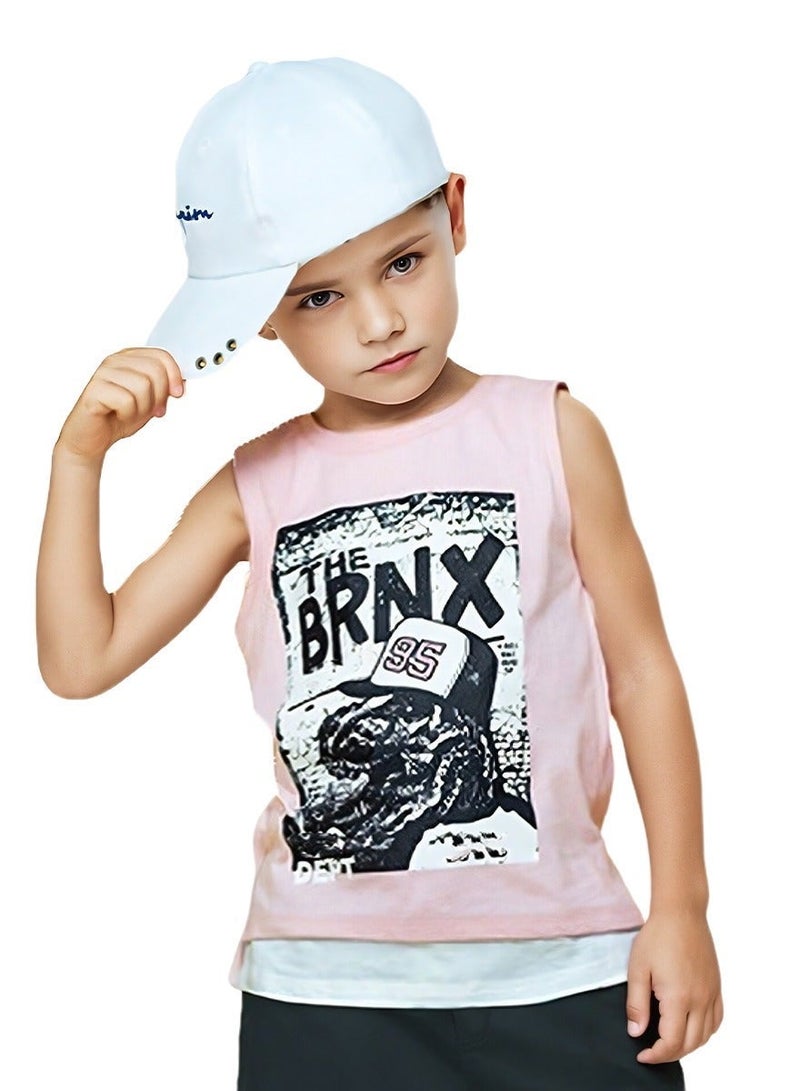 WiNi BEE Toddler Tank Top - Sleeveless Shirt with Dinosaur Print for Kids 2-6 Years, Unisex Summer Graphic Tee for Boys Girls - Image 1